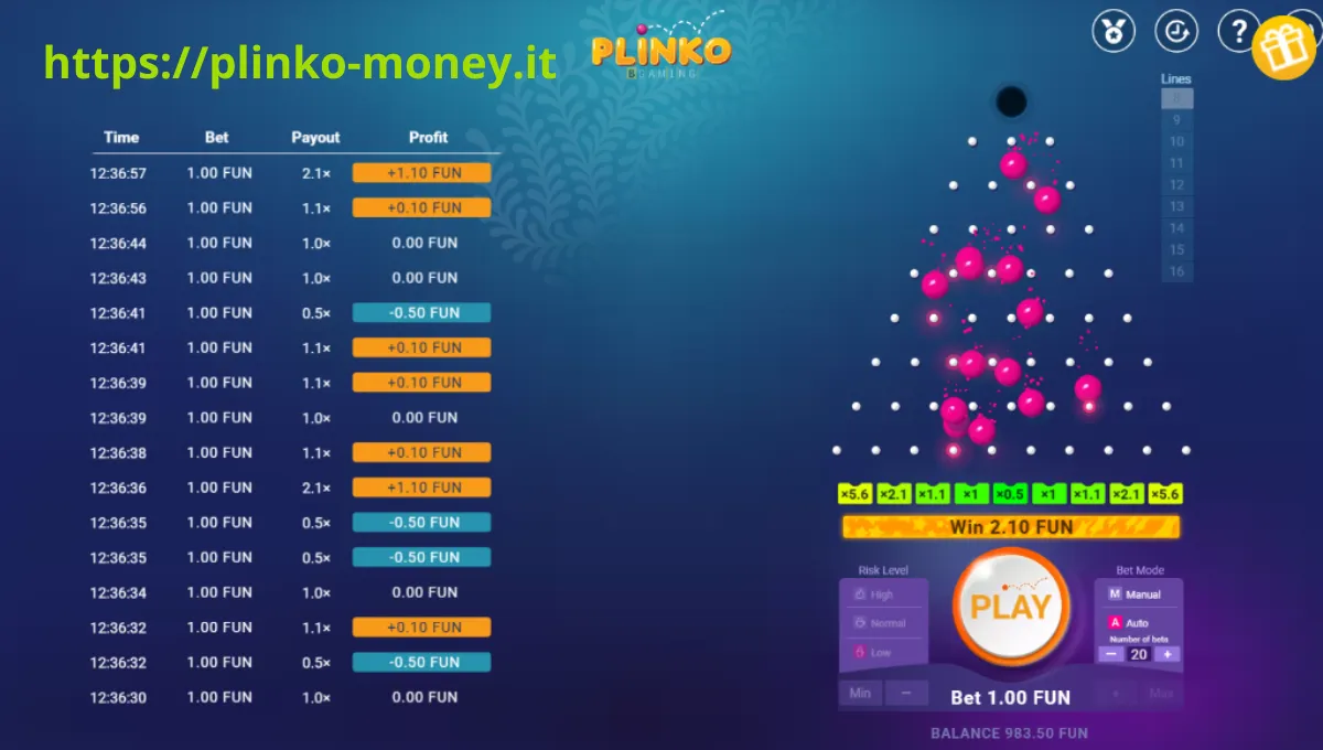 Hitting the jackpot in Plinko game